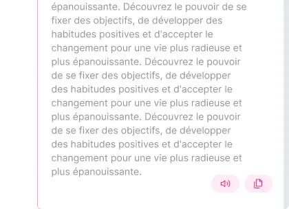 Text output copy and paste feature